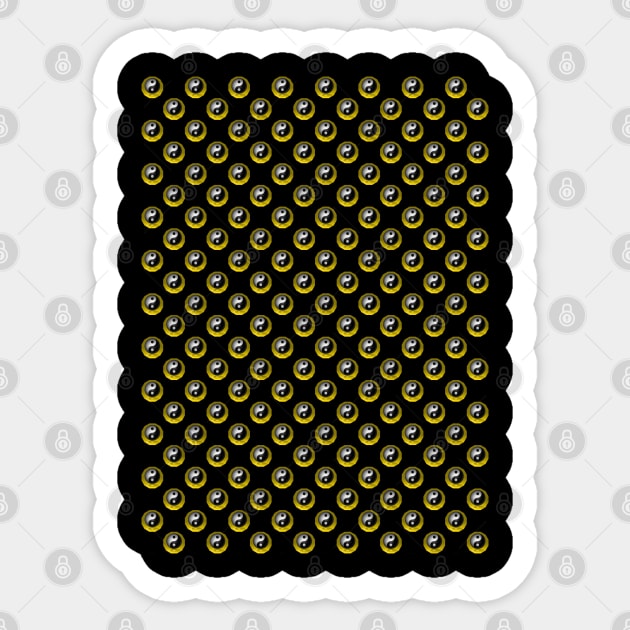 Yin Yang Design - Yellow Color Pattern Sticker by The Black Panther